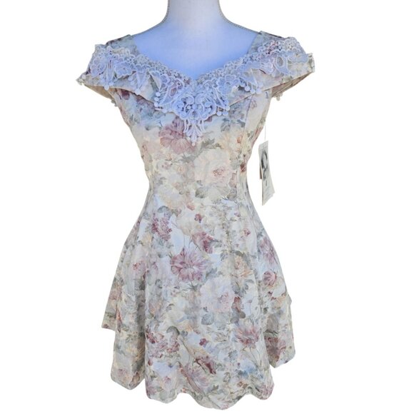 Vintage NWT Jessica McClintock Gunne Sax Floral Dress Girls Size 8 - Picture 1 of 5
